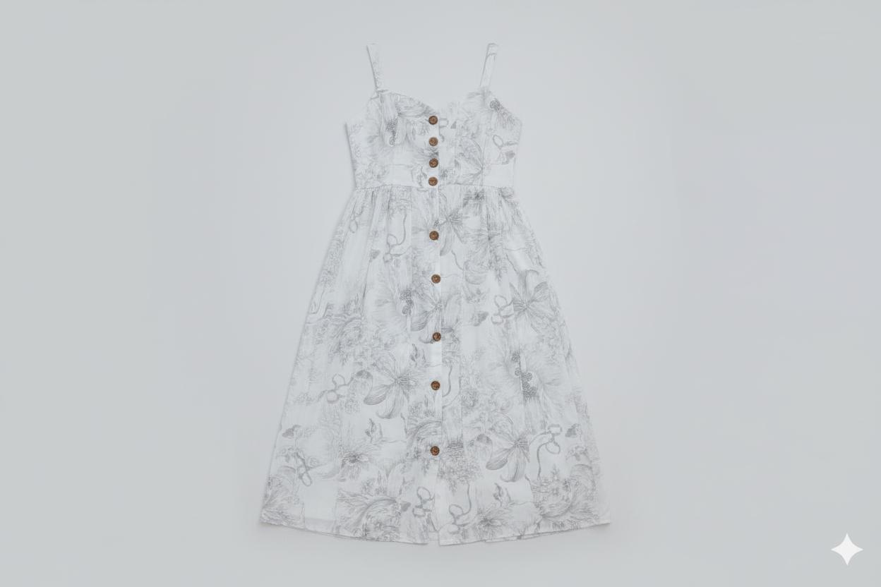 Sleeveless printed dress