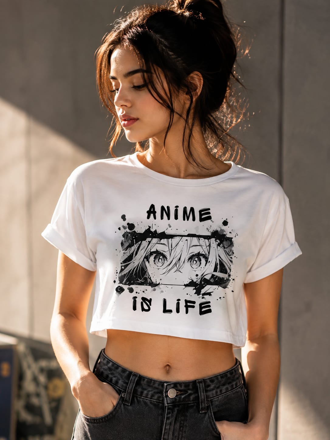 Anime Is Life Crop Tee