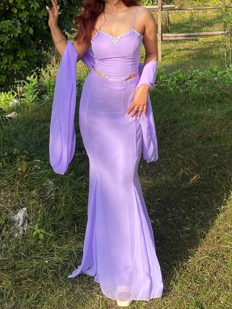 LAVENDER READY-TO-WEAR FISH CUT LEHENGA SET