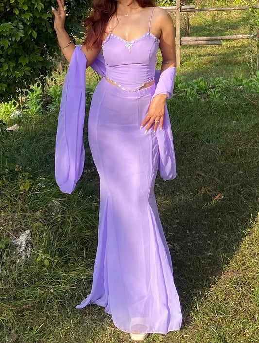 LAVENDER READY-TO-WEAR FISH CUT LEHENGA SET