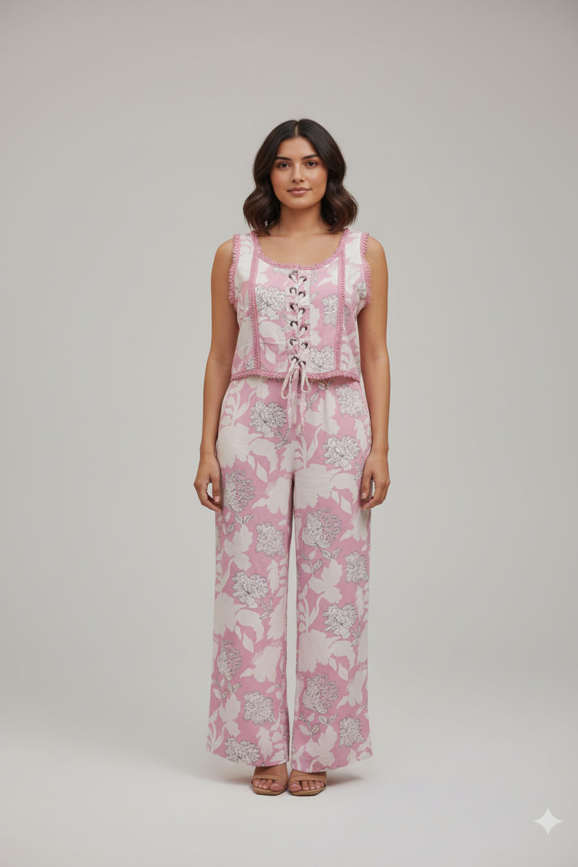 Lace Cordset front side adjustable Back side bobby lastic