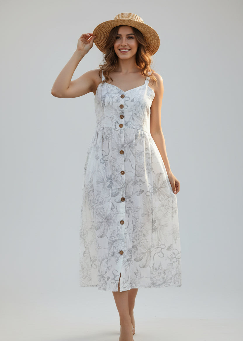 Sleeveless printed dress