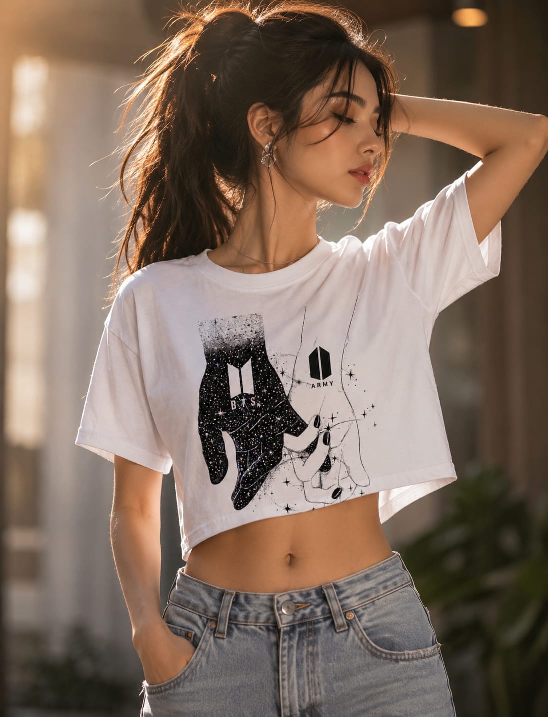 BTS Army Hands Crop Tee
