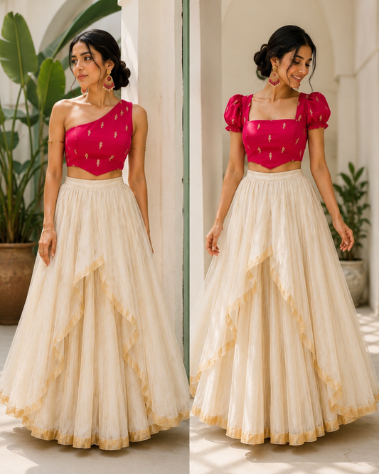 Layered Flare Skirt